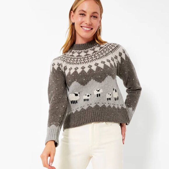 Sea Grey Anja Sheep Knit Raglan Sleeve Sweater